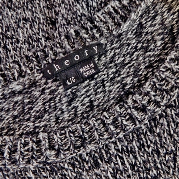 THEORY Wool Dorthea M Loryelle Dress Heathered Gray Sweater Knit Sheath Large - Picture 13 of 16